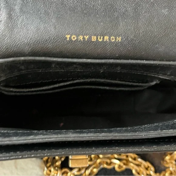 EUC Tory Burch Black Mini Crossbody Bag with Gold Chain - Picture 5 of 6